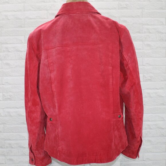 COLDWATER CREEK Jacket Suede Leather Oversized Outerwear Coat Red Plus Size 1X - Picture 5 of 13
